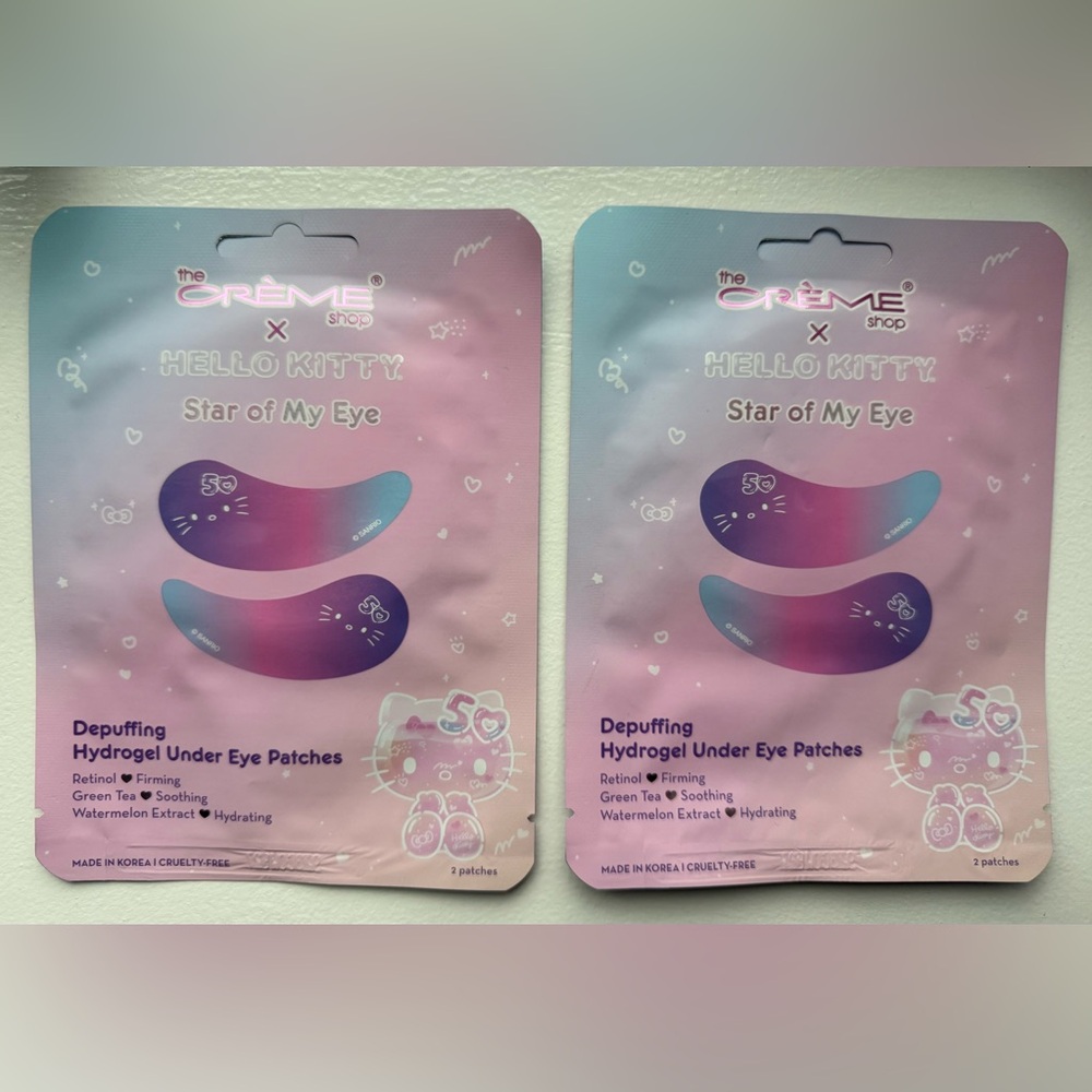 2/$15 Hello Kitty X The Crème Shop Hydrogel Under Eye Patches